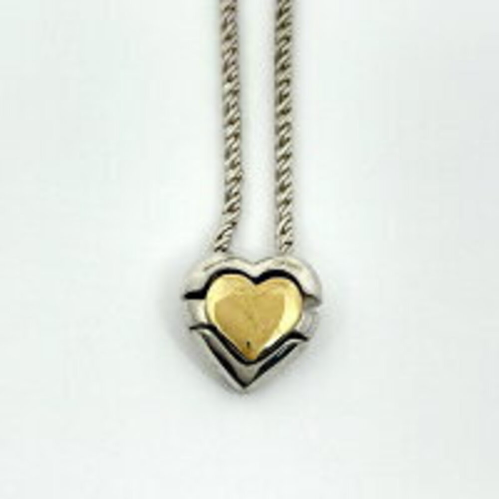 Tiffany Co Heart Motif Necklace Combination Choker Gold Sterling Silver